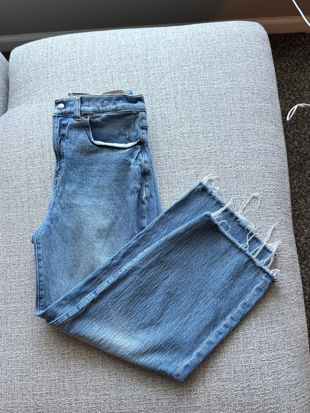 Madewell The Perfect Vintage Wide-Leg Crop Jean - Light Wash - Picture 11 of 14